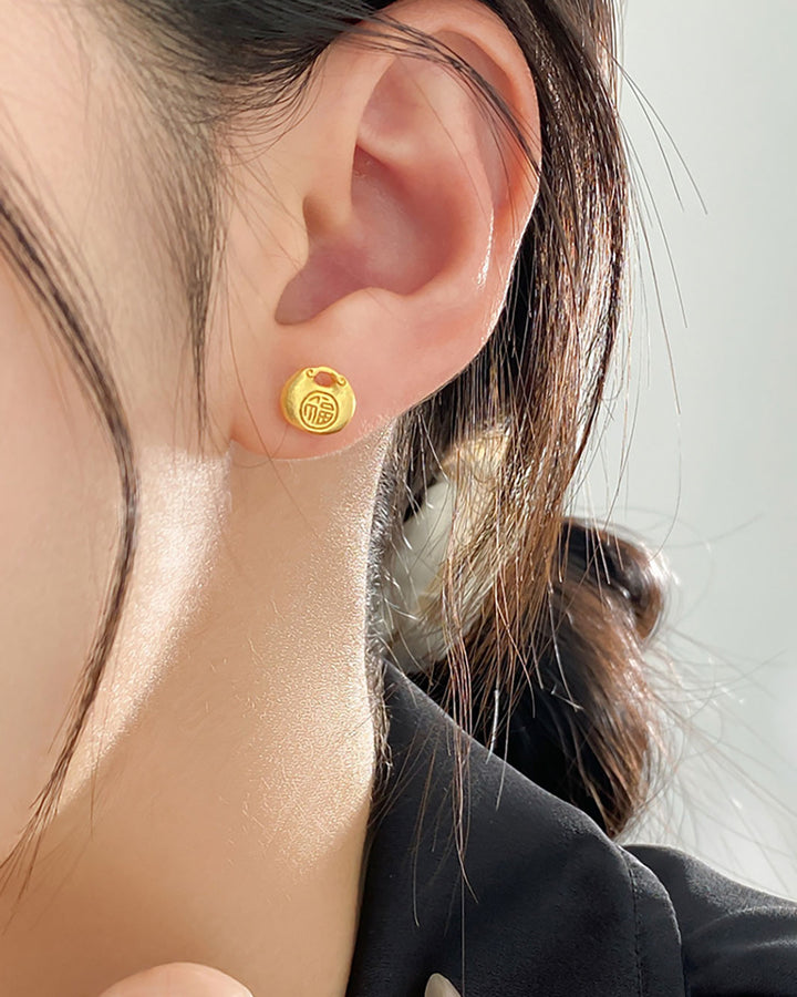 Prosper-Fu Pouch Stud Earrings