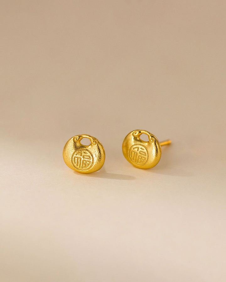Prosper-Fu Pouch Stud Earrings