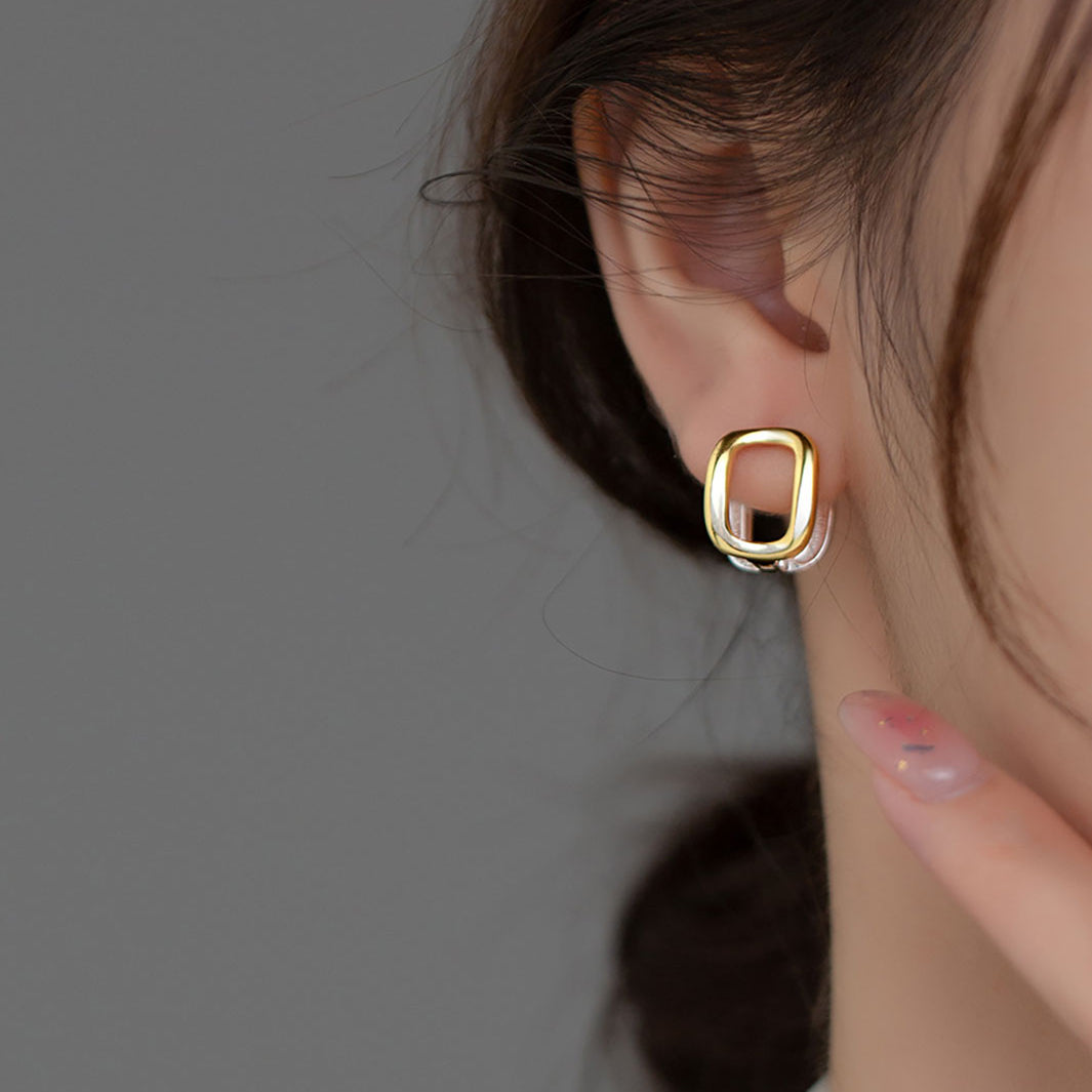 Alexandra Two Tone Hoop Earrings
