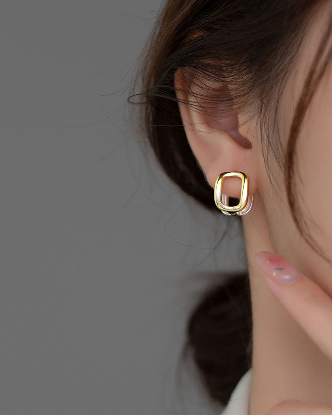 Alexandra Two Tone Hoop Earrings