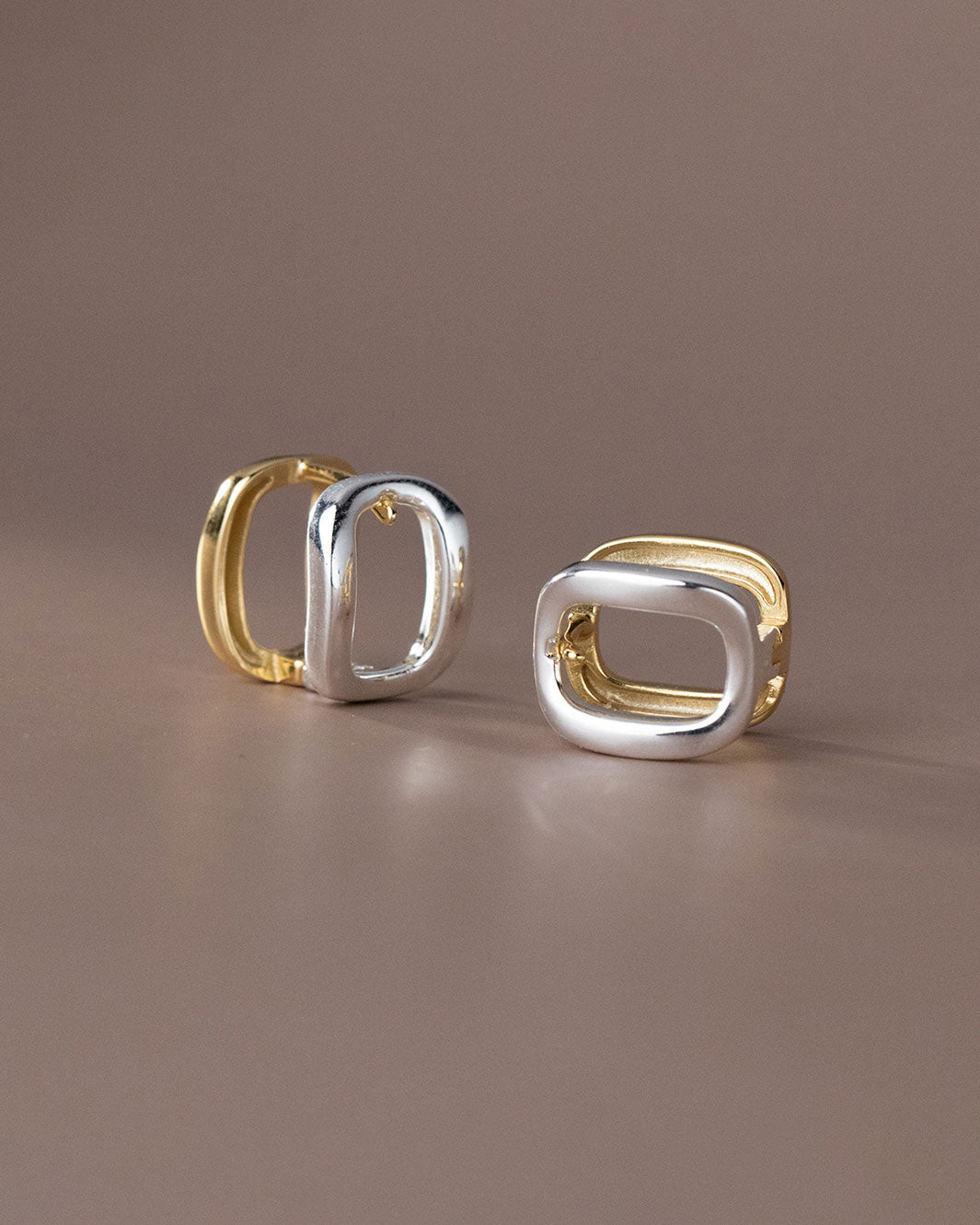 Alexandra Two Tone Hoop Earrings