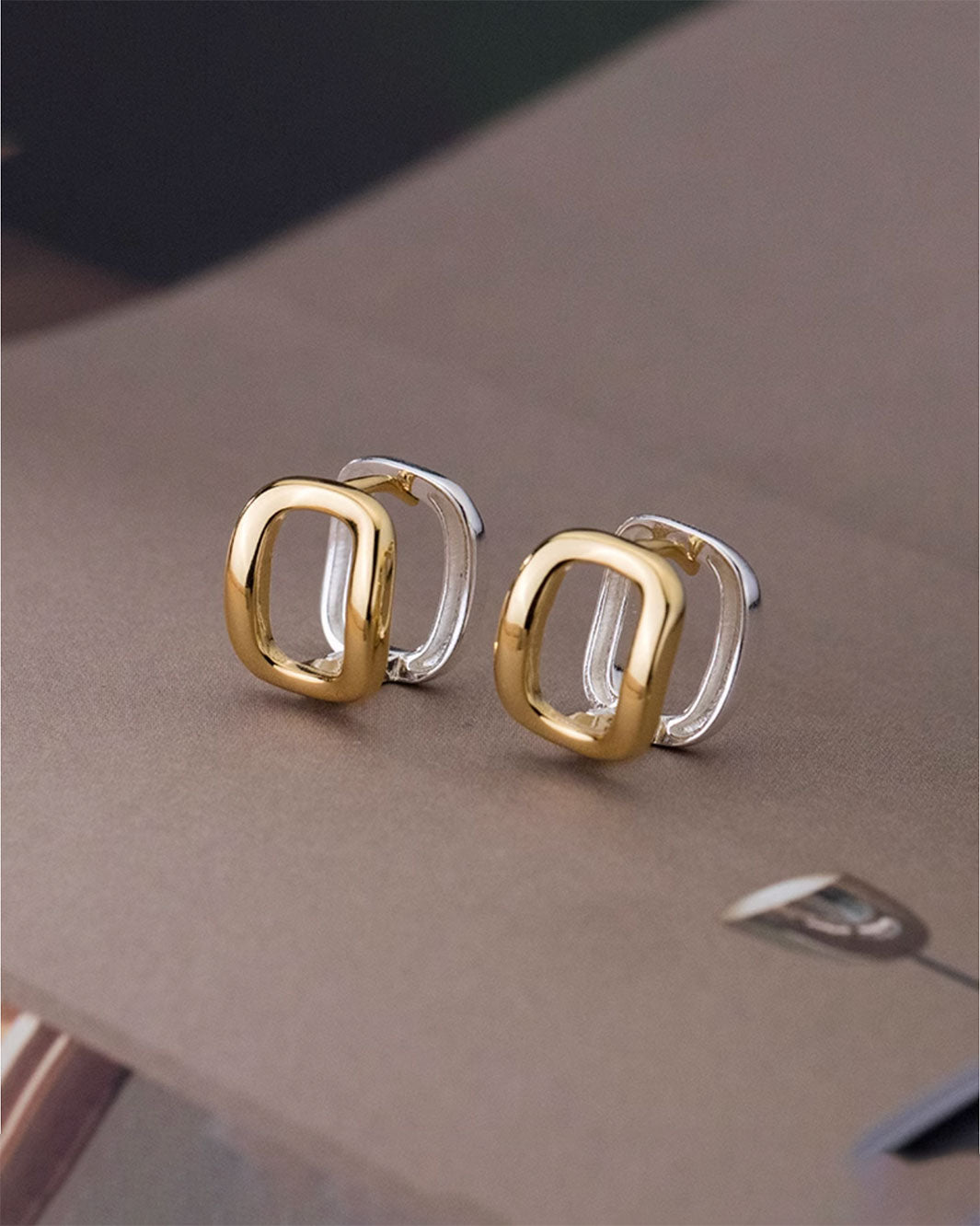 Alexandra Two Tone Hoop Earrings