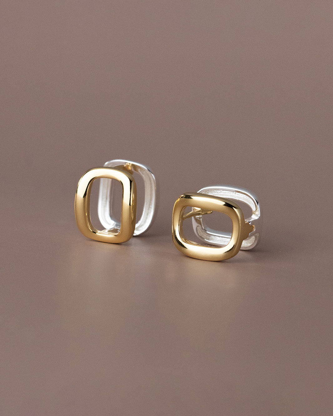 Alexandra Two Tone Hoop Earrings