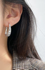 Iris Crystal Drop Hoop Earrings