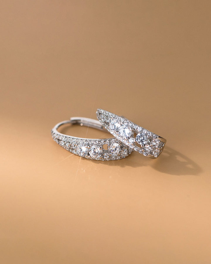 Iris Crystal Drop Hoop Earrings