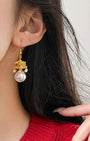 Majestic Pagoda Pearls Dangle Earrings