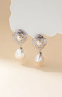 Rosette Freshwater Pearl Dangle Earrings