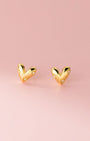 Sparkling Puffy Heart Stud Earrings