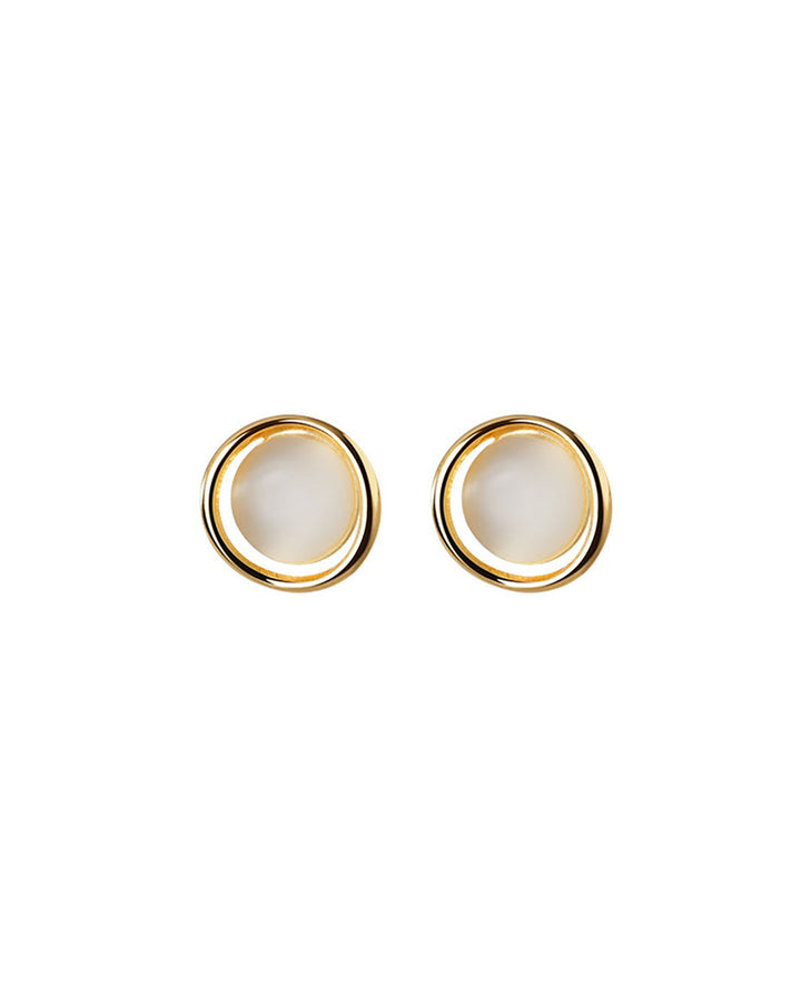 Halo Cat Eye Stud Earrings