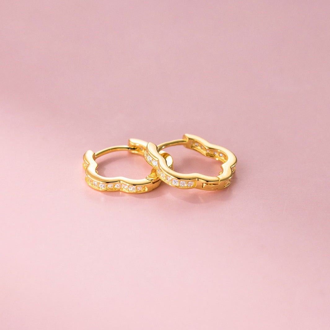 Floral Silhouette Hoop Earrings