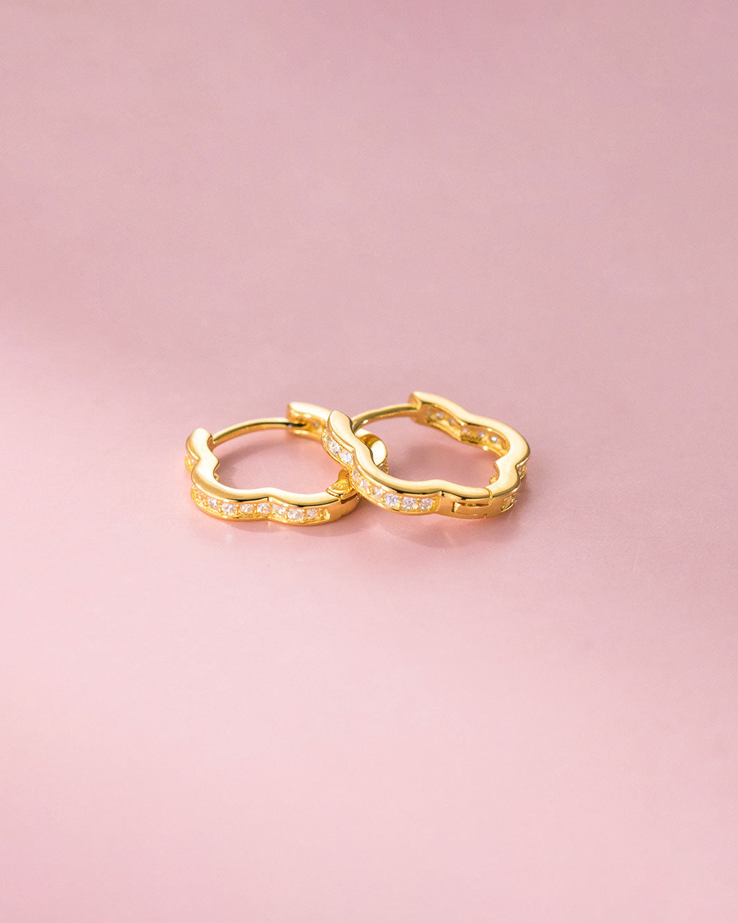 Floral Silhouette Hoop Earrings