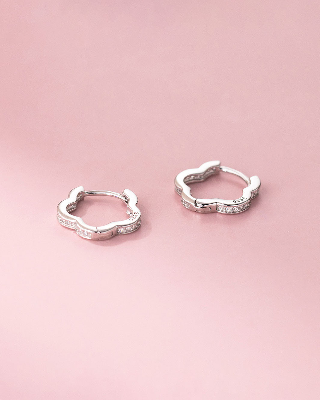 Floral Silhouette Hoop Earrings