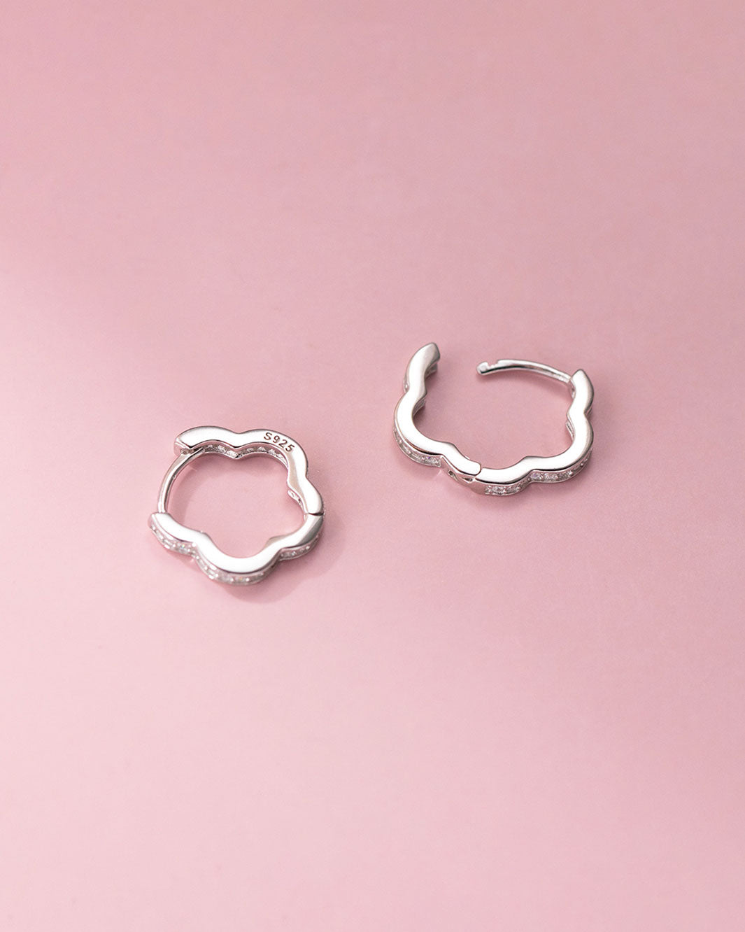Floral Silhouette Hoop Earrings