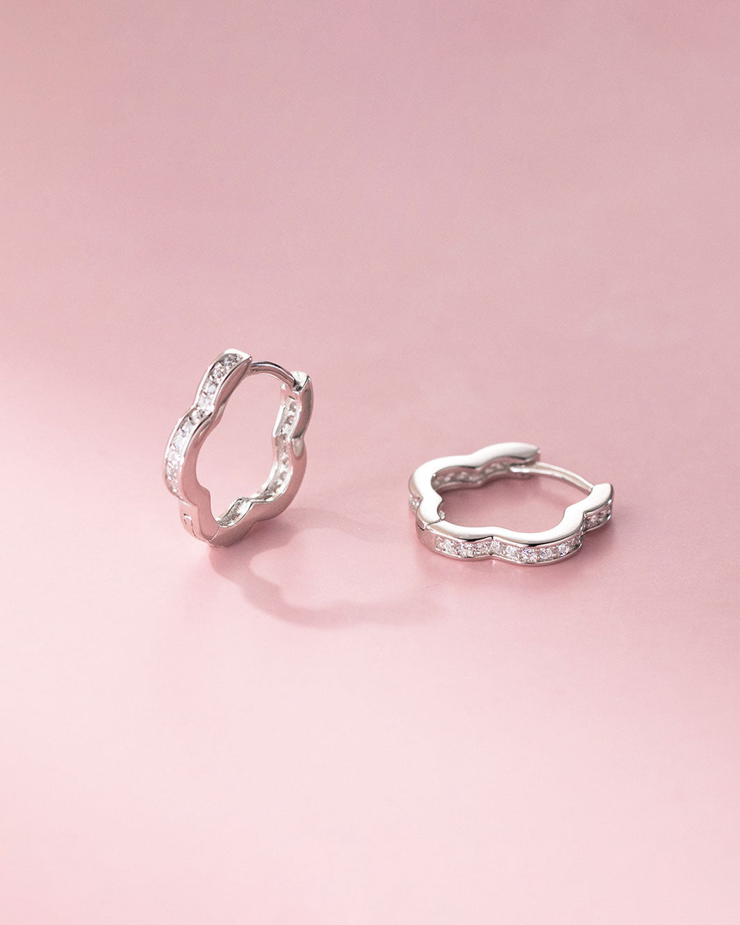 Floral Silhouette Hoop Earrings
