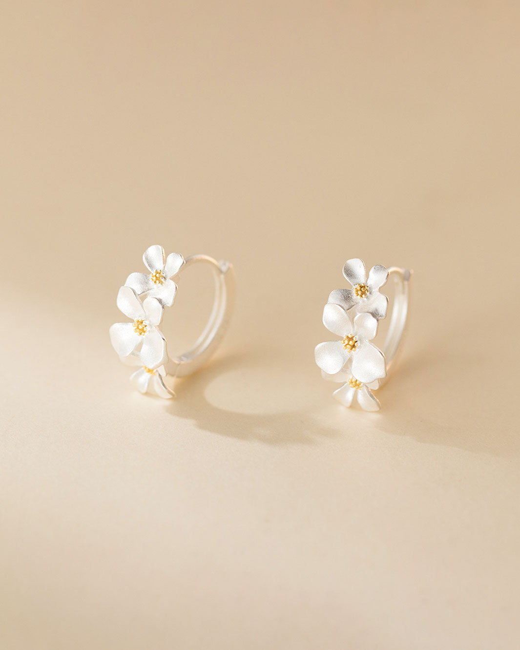 Cape Jasmine Hoop Earrings
