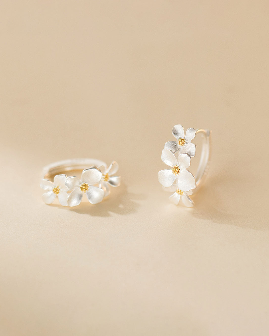 Cape Jasmine Hoop Earrings