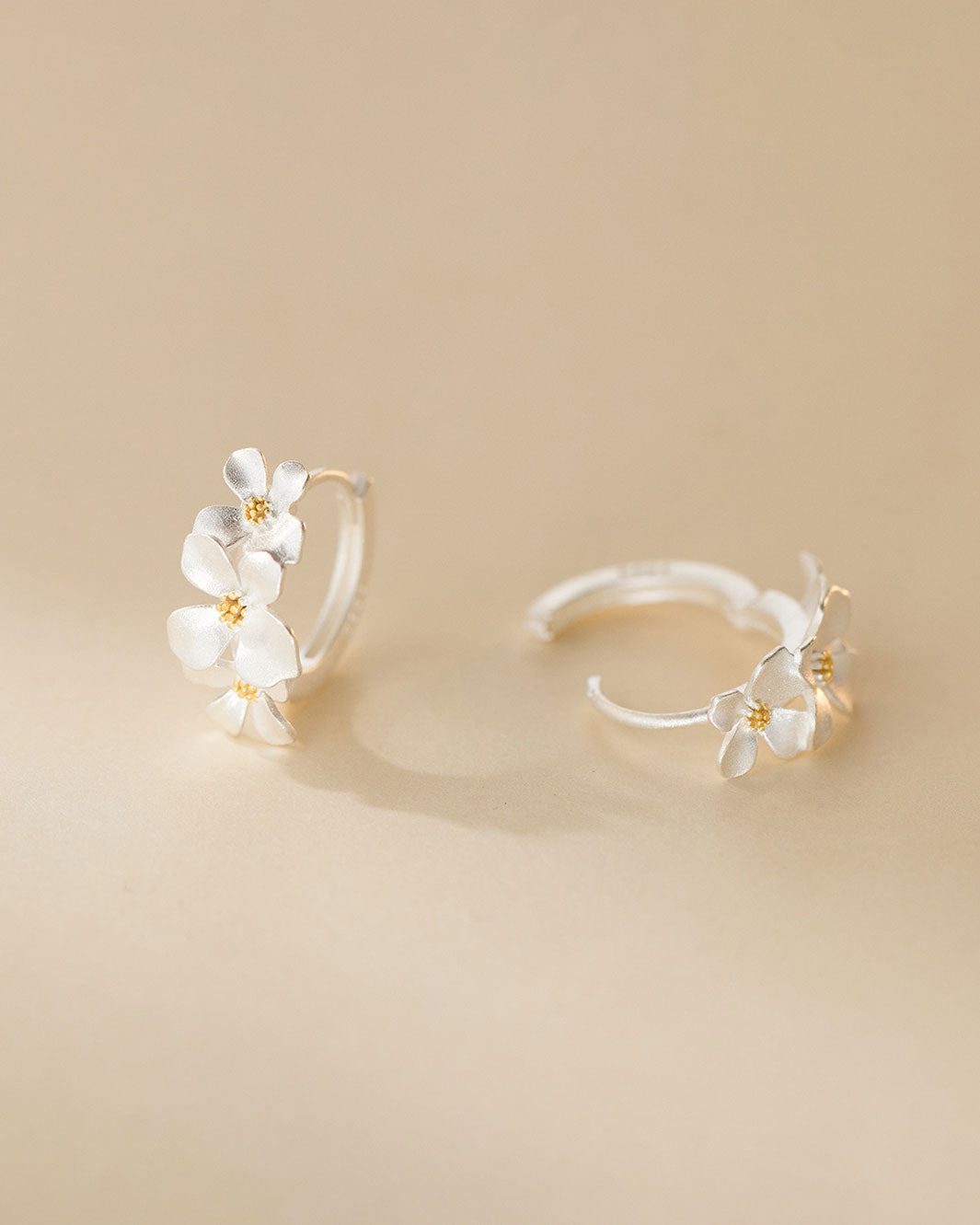 Cape Jasmine Hoop Earrings