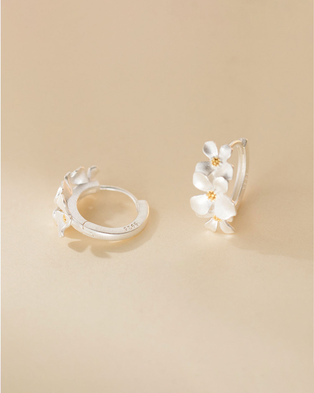 Cape Jasmine Hoop Earrings