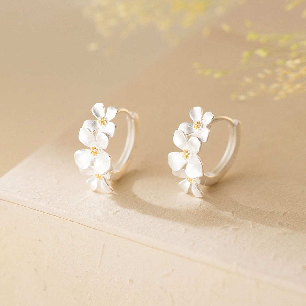 Cape Jasmine Hoop Earrings