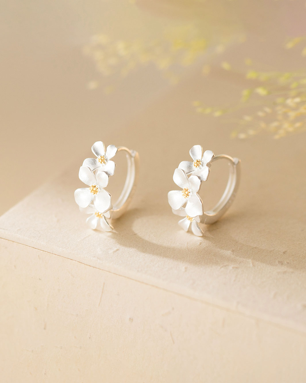 Cape Jasmine Hoop Earrings