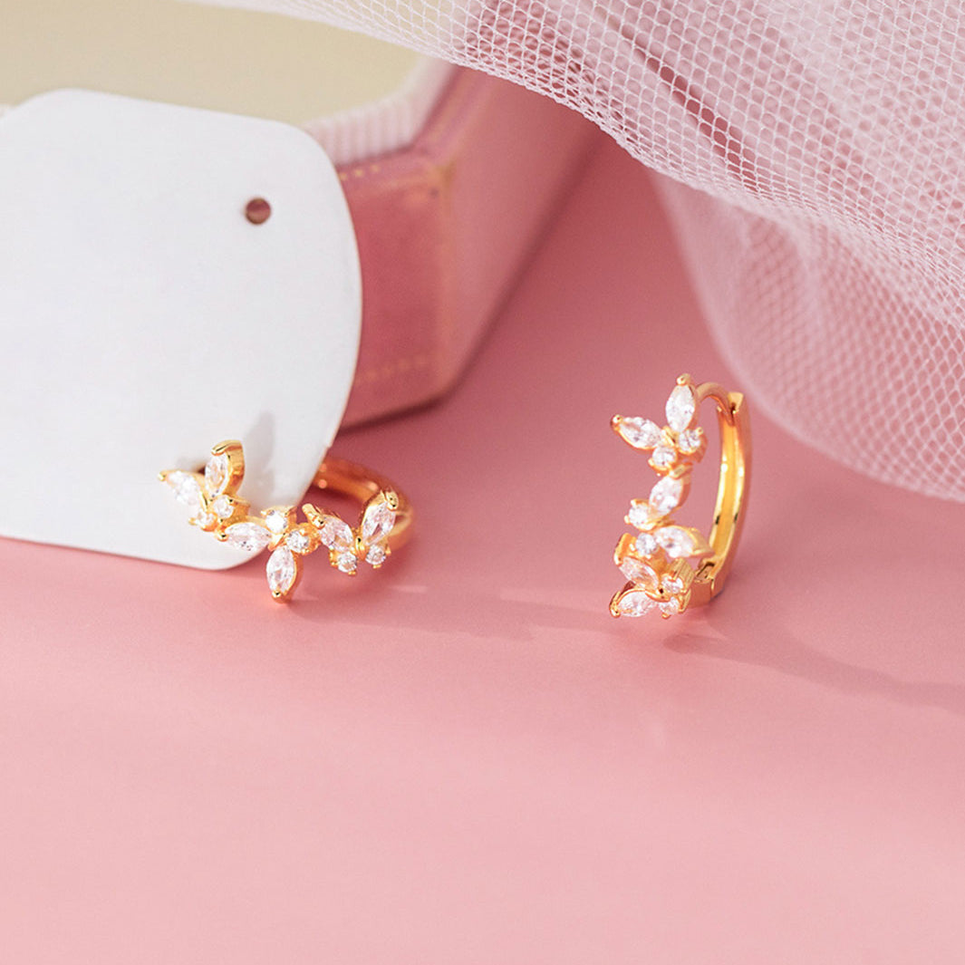 Triple Flutter Butterfly Hoop Earrings