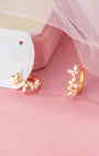 Triple Flutter Butterfly Hoop Earrings