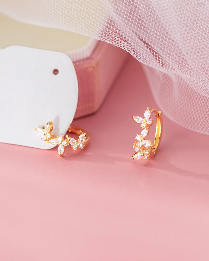 Triple Flutter Butterfly Hoop Earrings