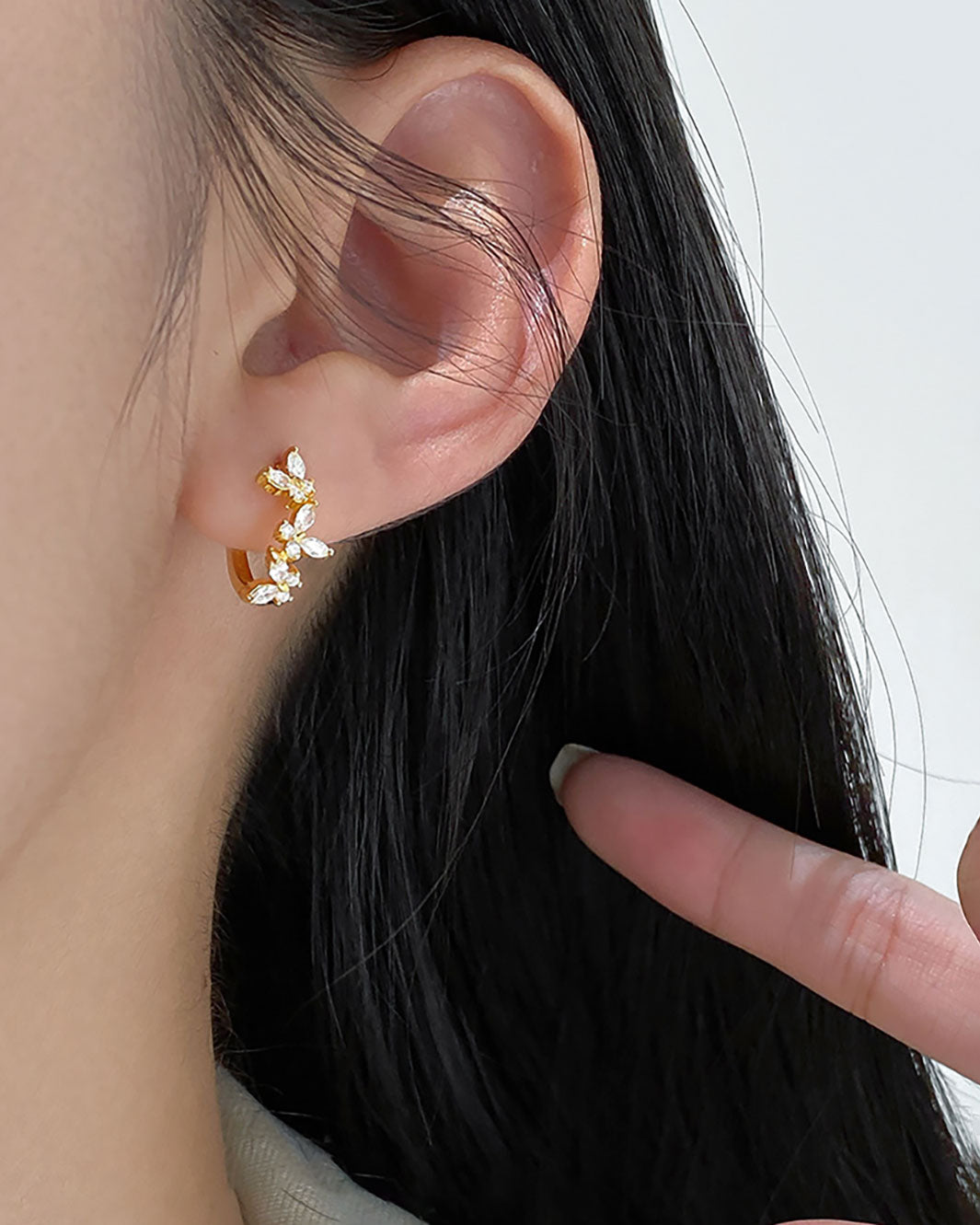 Triple Flutter Butterfly Hoop Earrings