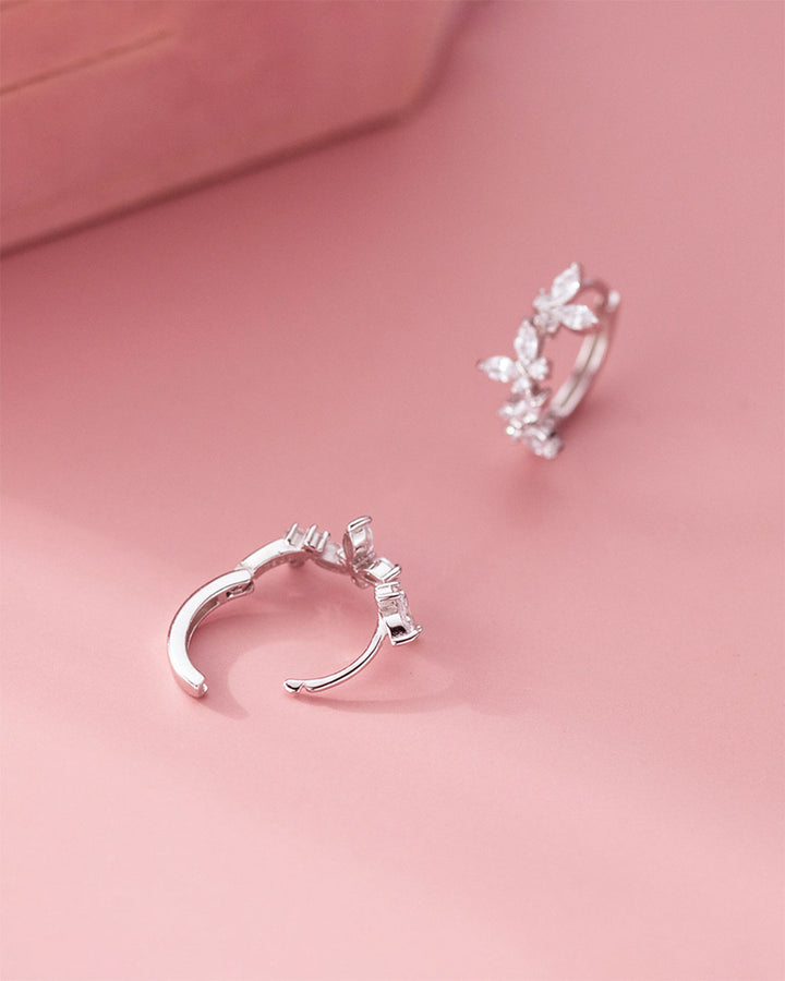 Triple Flutter Butterfly Hoop Earrings