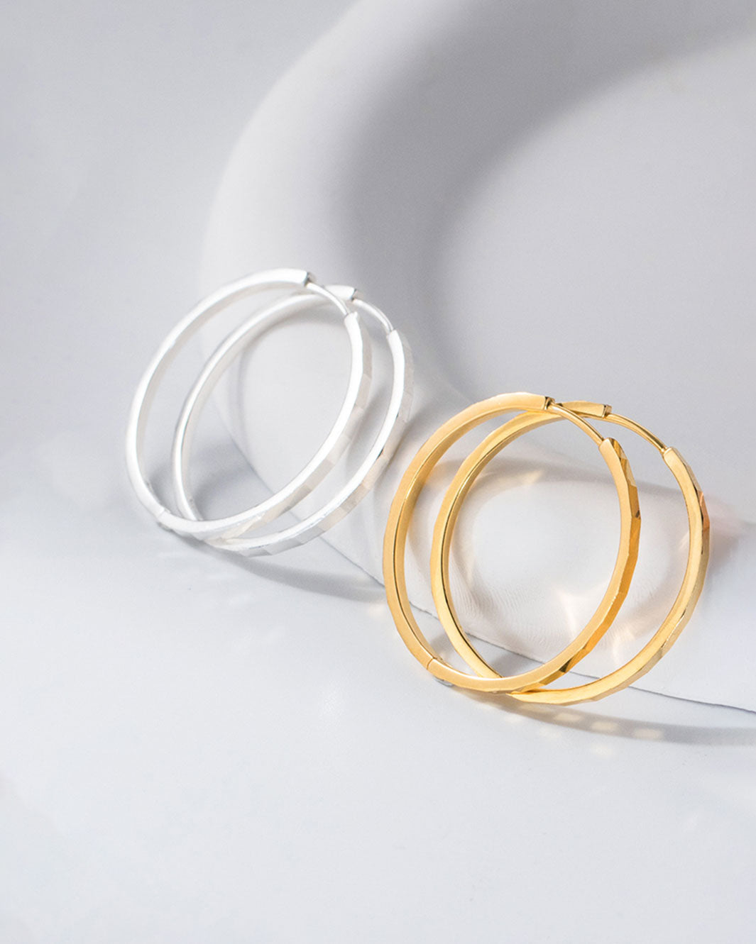 Helena Faceted Hoop Earrings