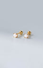White Opal Barbell Earrings