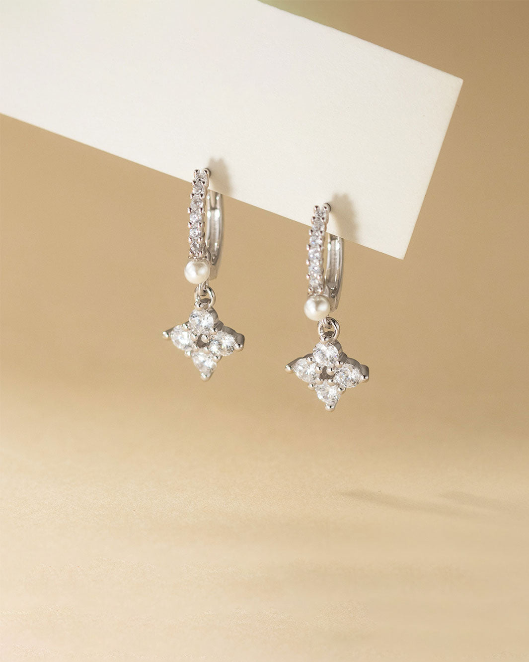 Aurelia Sparkling Clover Hoop Earrings