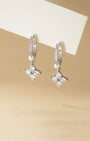 Aurelia Sparkling Clover Hoop Earrings