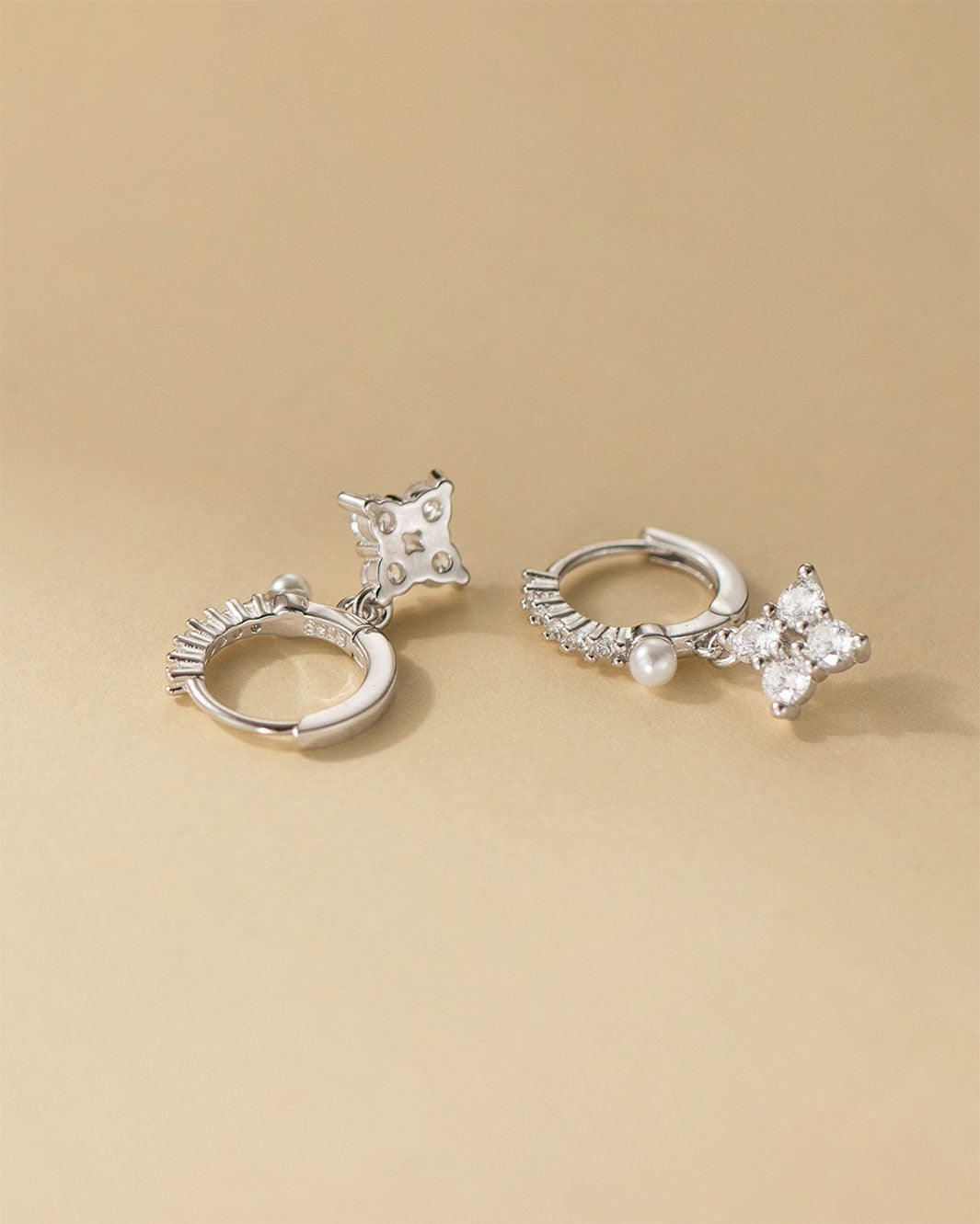 Aurelia Sparkling Clover Hoop Earrings