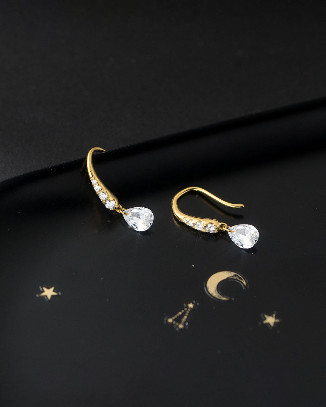Luna Teardrop Crystal Earrings