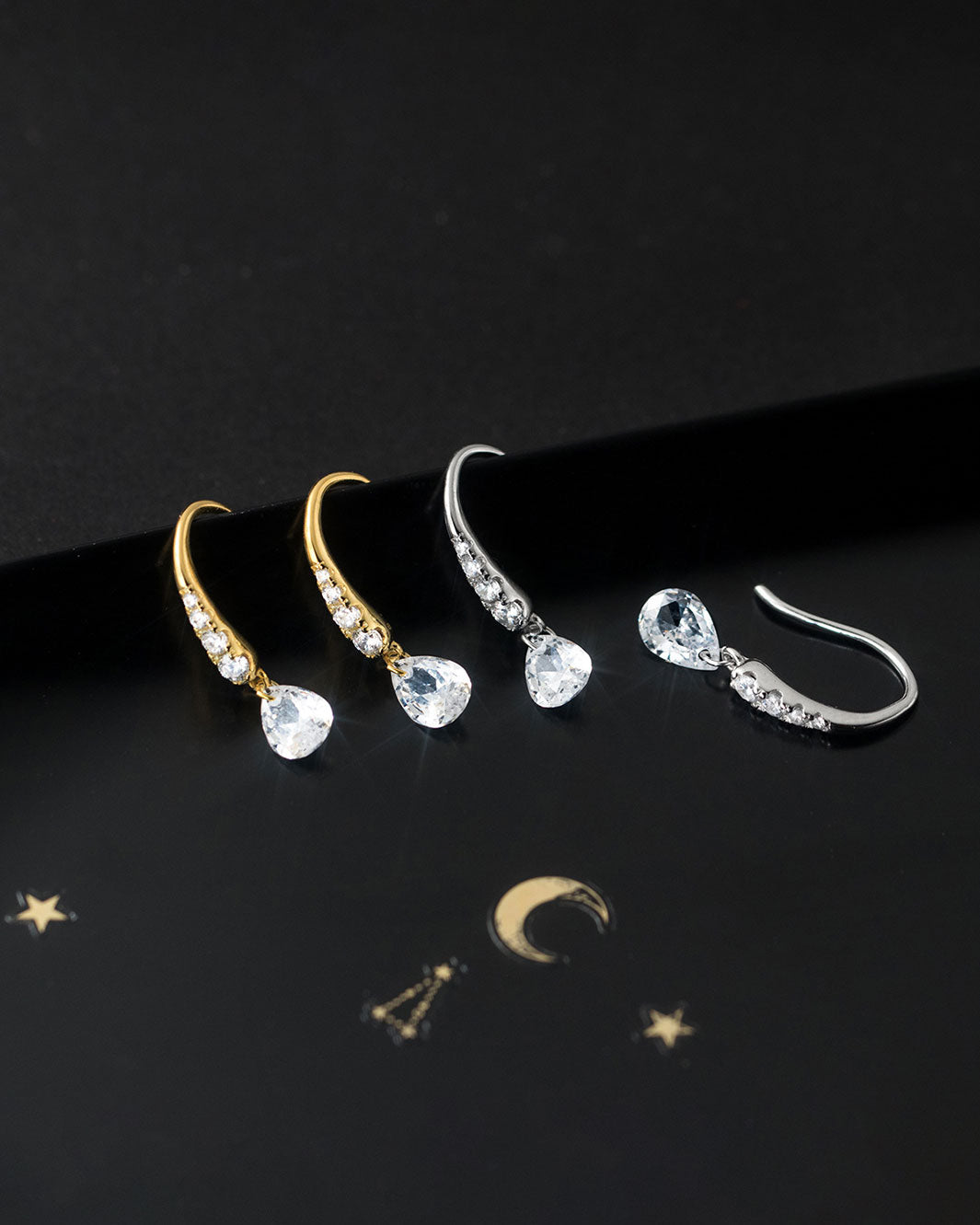 Luna Teardrop Crystal Earrings