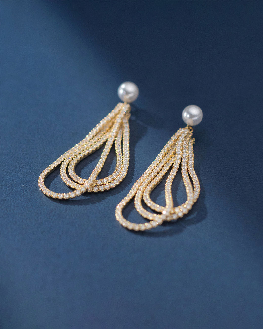 Vivienne Pavé Cascade Dangle Earrings