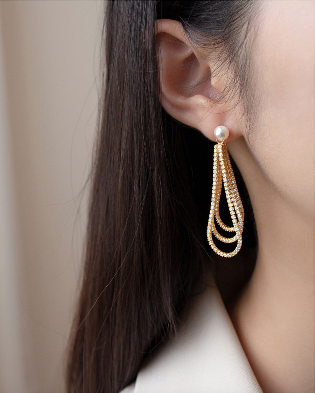 Vivienne Pavé Cascade Dangle Earrings