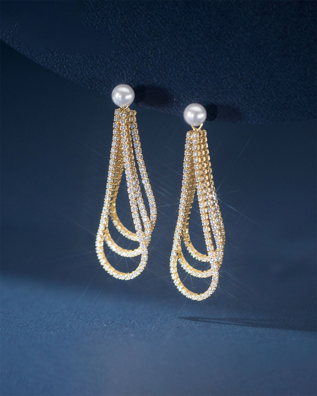 Vivienne Pavé Cascade Dangle Earrings