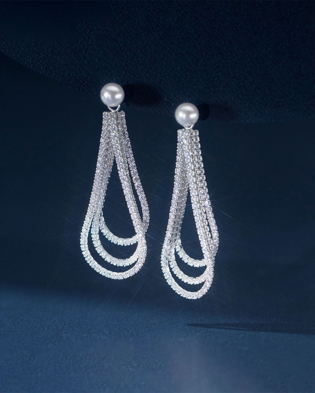 Vivienne Pavé Cascade Dangle Earrings