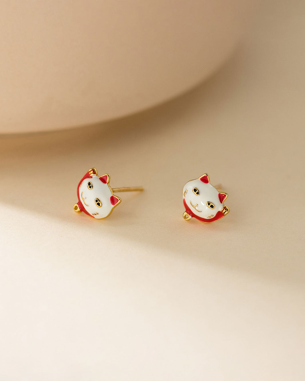 Lucky Maneki Neko Stud Earrings
