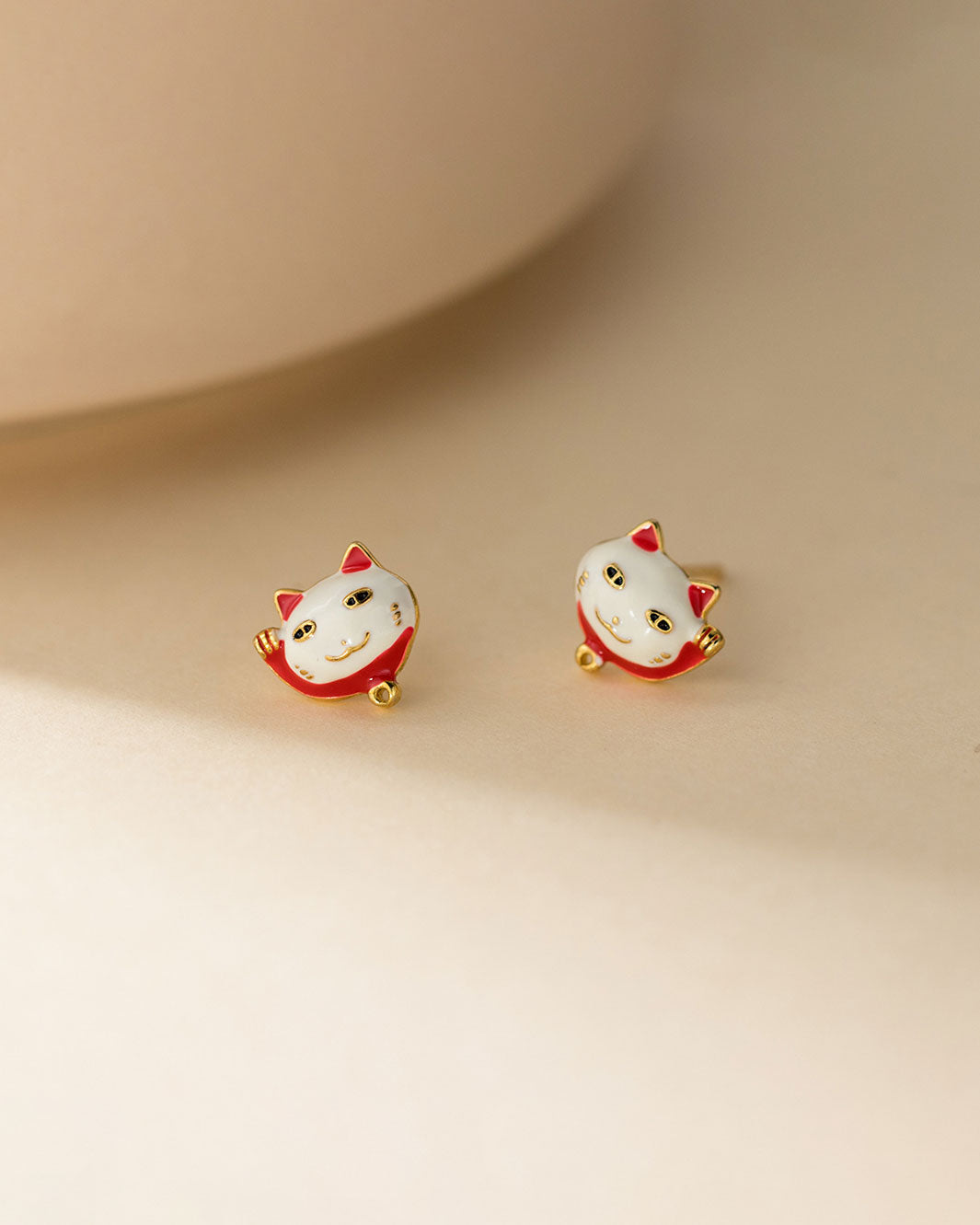 Lucky Maneki Neko Stud Earrings