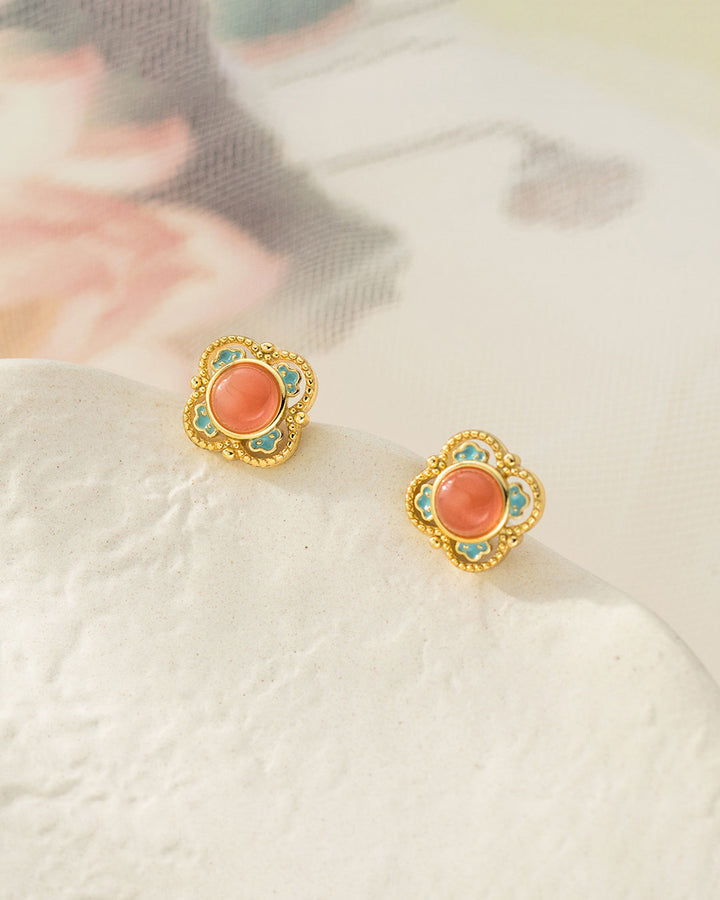 Noble Spring Blossom Stud Earrings