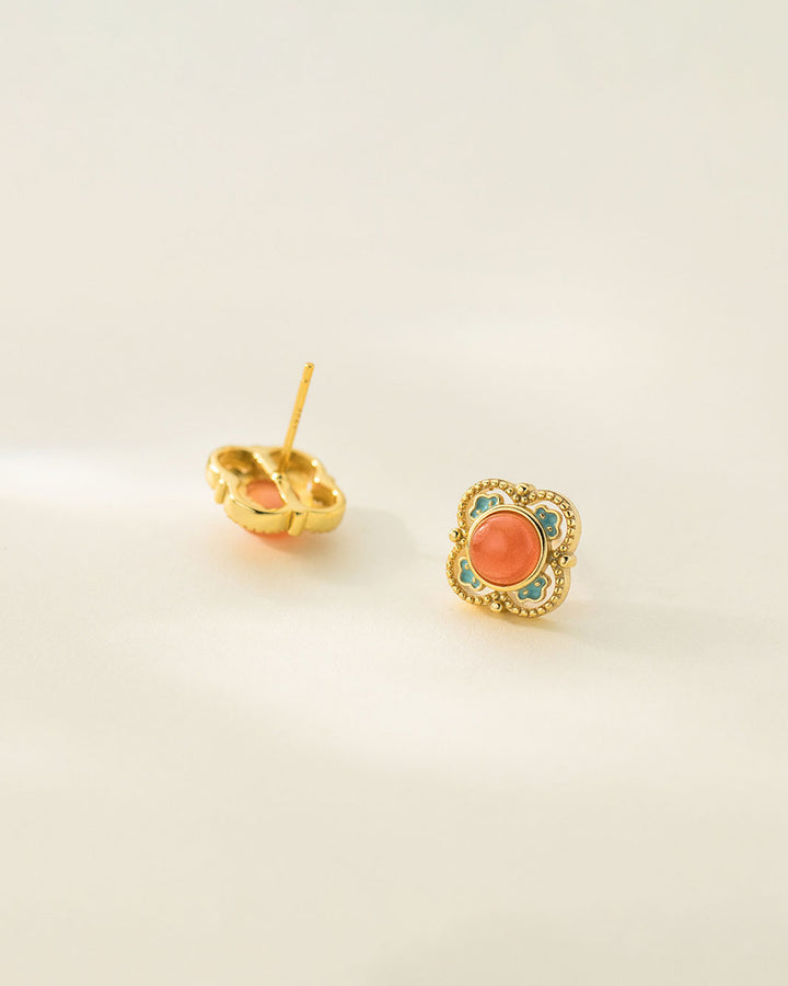 Noble Spring Blossom Stud Earrings