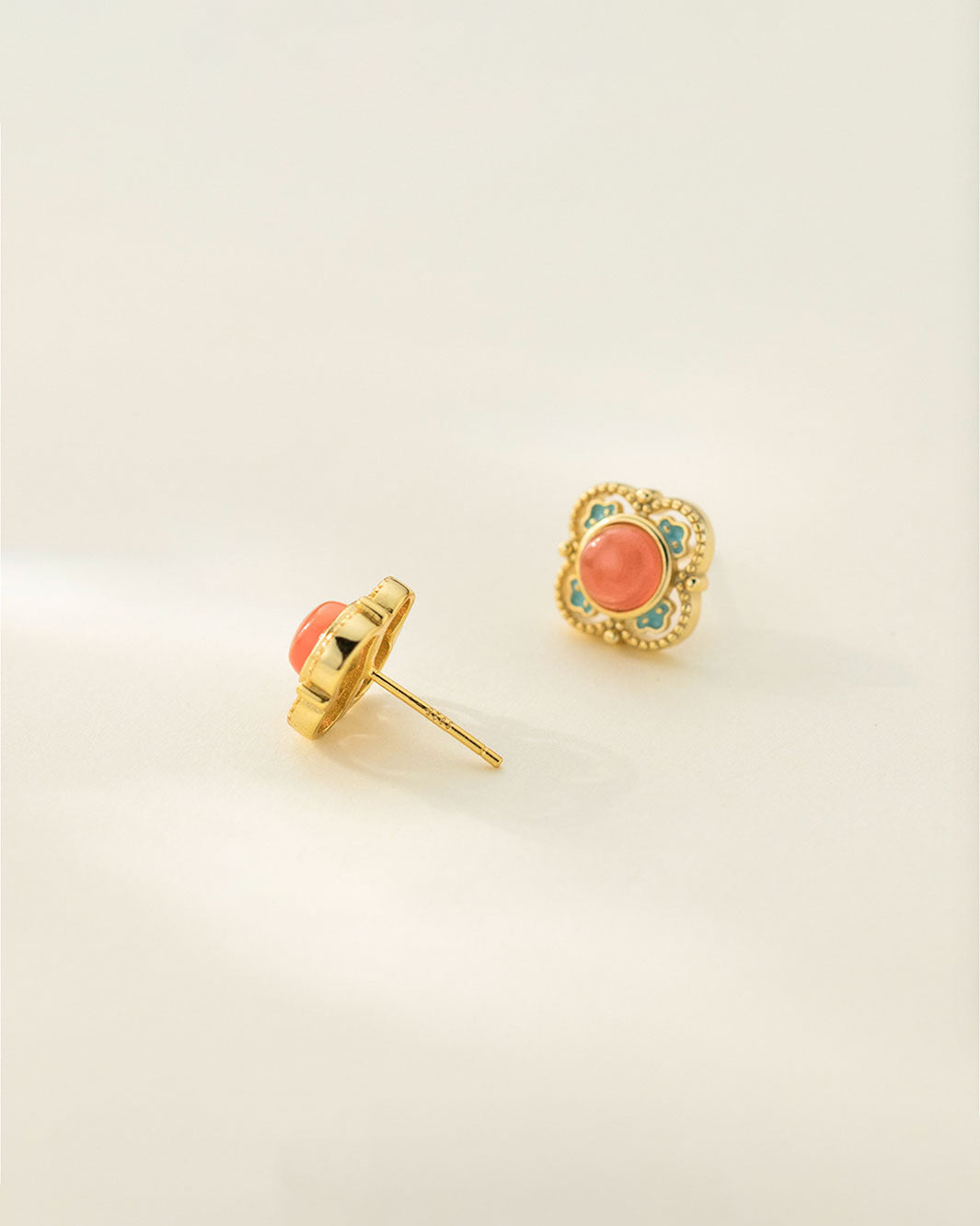Noble Spring Blossom Stud Earrings