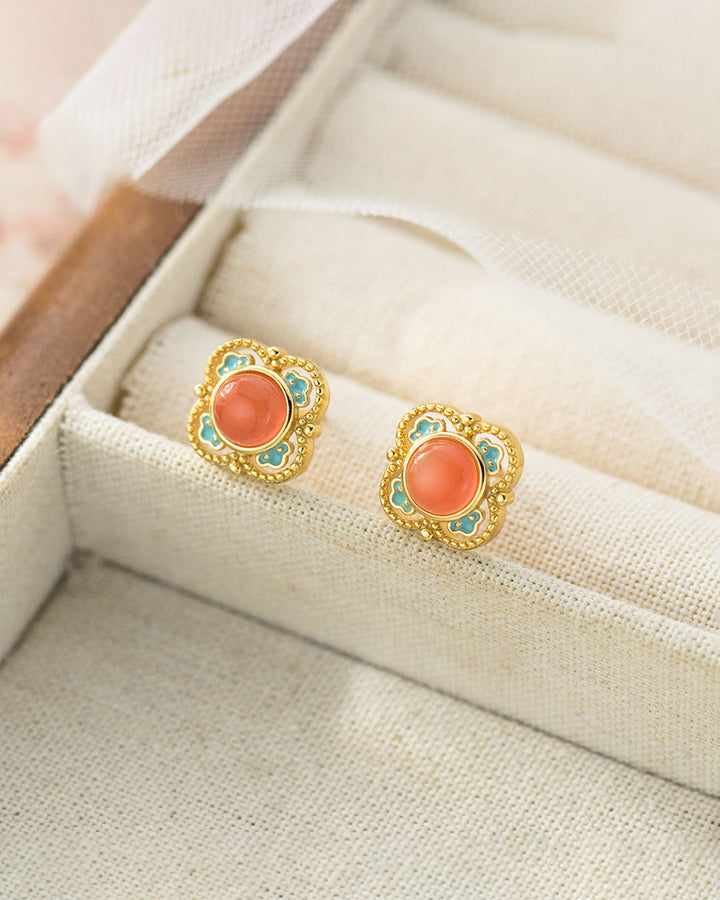 Noble Spring Blossom Stud Earrings