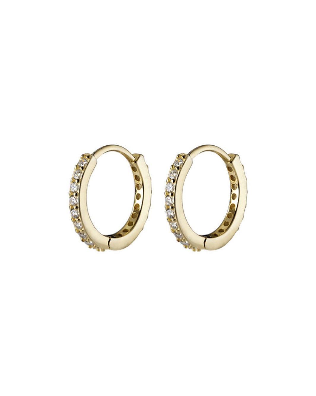 Diamante Round Huggie Hoop Earrings