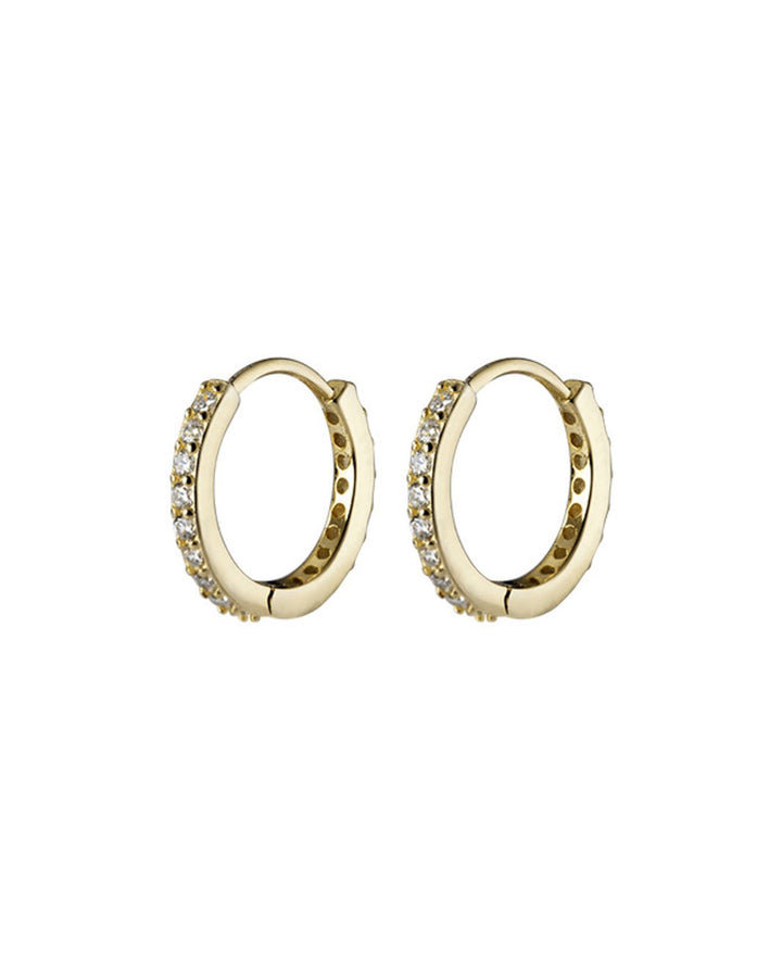 Diamante Round Huggie Hoop Earrings