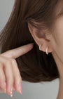 Diamante Round Huggie Hoop Earrings