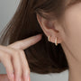 Diamante Round Huggie Hoop Earrings